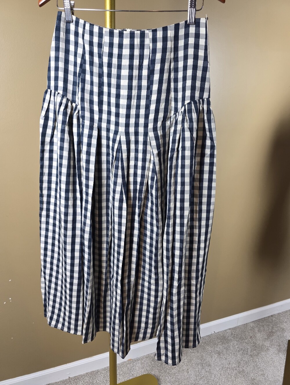 Commense Navy and White Gingham Maxi Skirt - Picture 4 of 4